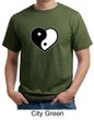 Mens Yoga Shirt Yin Yang Heart Organic Tee T-Shirt