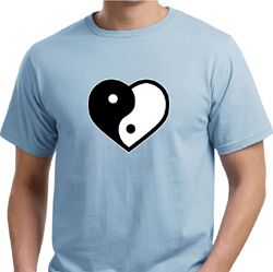 Mens Yoga Shirt Yin Yang Heart Organic Tee T-Shirt Mens Yoga Shirt Yin Yang Heart Organic Tee T-Shirt