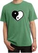 Mens Yoga Shirt Yin Yang Heart Pigment Dyed Tee T-Shirt