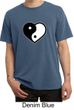 Mens Yoga Shirt Yin Yang Heart Pigment Dyed Tee T-Shirt