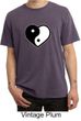 Mens Yoga Shirt Yin Yang Heart Pigment Dyed Tee T-Shirt