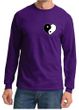 Mens Yoga Shirt Yin Yang Heart Pocket Print Long Sleeve Tee T-Shirt