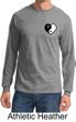 Mens Yoga Shirt Yin Yang Heart Pocket Print Long Sleeve Tee T-Shirt