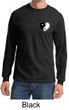 Mens Yoga Shirt Yin Yang Heart Pocket Print Long Sleeve Tee T-Shirt