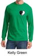 Mens Yoga Shirt Yin Yang Heart Pocket Print Long Sleeve Tee T-Shirt