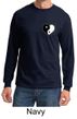 Mens Yoga Shirt Yin Yang Heart Pocket Print Long Sleeve Tee T-Shirt