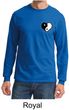 Mens Yoga Shirt Yin Yang Heart Pocket Print Long Sleeve Tee T-Shirt