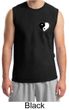 Mens Yoga Shirt Yin Yang Heart Pocket Print Muscle Tee T-Shirt