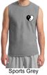 Mens Yoga Shirt Yin Yang Heart Pocket Print Muscle Tee T-Shirt