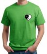 Mens Yoga Shirt Yin Yang Heart Pocket Print Organic Tee T-Shirt