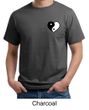 Mens Yoga Shirt Yin Yang Heart Pocket Print Organic Tee T-Shirt