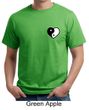 Mens Yoga Shirt Yin Yang Heart Pocket Print Organic Tee T-Shirt