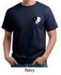 Mens Yoga Shirt Yin Yang Heart Pocket Print Organic Tee T-Shirt