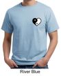 Mens Yoga Shirt Yin Yang Heart Pocket Print Organic Tee T-Shirt
