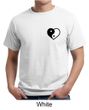 Mens Yoga Shirt Yin Yang Heart Pocket Print Organic Tee T-Shirt