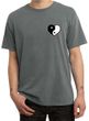 Mens Yoga Shirt Yin Yang Heart Pocket Print Pigment Dyed Tee T-Shirt
