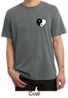 Mens Yoga Shirt Yin Yang Heart Pocket Print Pigment Dyed Tee T-Shirt