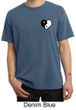Mens Yoga Shirt Yin Yang Heart Pocket Print Pigment Dyed Tee T-Shirt