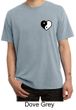 Mens Yoga Shirt Yin Yang Heart Pocket Print Pigment Dyed Tee T-Shirt