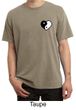 Mens Yoga Shirt Yin Yang Heart Pocket Print Pigment Dyed Tee T-Shirt