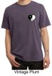 Mens Yoga Shirt Yin Yang Heart Pocket Print Pigment Dyed Tee T-Shirt