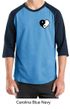 Mens Yoga Shirt Yin Yang Heart Pocket Print Raglan Tee T-Shirt