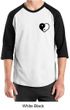 Mens Yoga Shirt Yin Yang Heart Pocket Print Raglan Tee T-Shirt