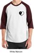 Mens Yoga Shirt Yin Yang Heart Pocket Print Raglan Tee T-Shirt