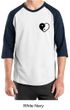 Mens Yoga Shirt Yin Yang Heart Pocket Print Raglan Tee T-Shirt