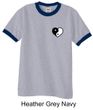 Mens Yoga Shirt Yin Yang Heart Pocket Print Ringer Tee T-Shirt