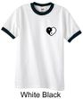 Mens Yoga Shirt Yin Yang Heart Pocket Print Ringer Tee T-Shirt