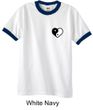 Mens Yoga Shirt Yin Yang Heart Pocket Print Ringer Tee T-Shirt