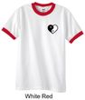Mens Yoga Shirt Yin Yang Heart Pocket Print Ringer Tee T-Shirt