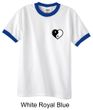Mens Yoga Shirt Yin Yang Heart Pocket Print Ringer Tee T-Shirt