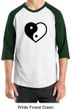 Mens Yoga Shirt Yin Yang Heart Raglan Tee T-Shirt