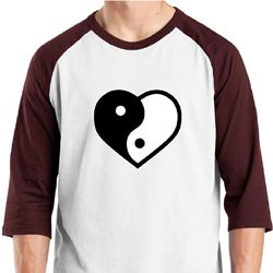 Mens Yoga Shirt Yin Yang Heart Raglan Tee T-Shirt Mens Yoga Shirt Yin Yang Heart Raglan Tee T-Shirt