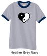 Mens Yoga Shirt Yin Yang Heart Ringer Tee T-Shirt