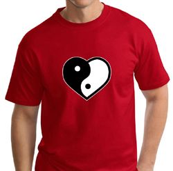 Mens Yoga Shirt Yin Yang Heart Tall Tee T-Shirt Mens Yoga Shirt Yin Yang Heart Tall Tee T-Shirt