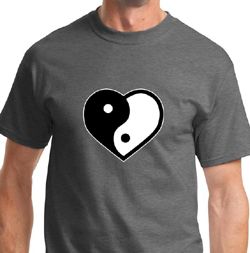 Mens Yoga Shirt Yin Yang Heart Tee T-Shirt Mens Yoga Shirt Yin Yang Heart Tee T-Shirt