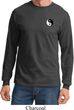 Mens Yoga Shirt Yin Yang Patch Pocket Print Long Sleeve Tee T-Shirt