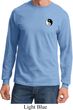 Mens Yoga Shirt Yin Yang Patch Pocket Print Long Sleeve Tee T-Shirt