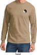 Mens Yoga Shirt Yin Yang Patch Pocket Print Long Sleeve Tee T-Shirt