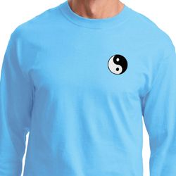 Mens Yoga Shirt Yin Yang Patch Pocket Print Long Sleeve Tee T-Shirt Mens Yoga Shirt Yin Yang Patch Pocket Print Long Sleeve Tee T-Shirt