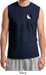 Mens Yoga Shirt Yin Yang Patch Pocket Print Muscle Tee T-Shirt