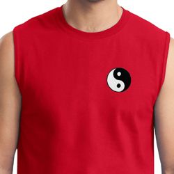 Mens Yoga Shirt Yin Yang Patch Pocket Print Muscle Tee T-Shirt Mens Yoga Shirt Yin Yang Patch Pocket Print Muscle Tee T-Shirt