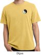 Mens Yoga Shirt Yin Yang Patch Pocket Print Pigment Dyed Tee T-Shirt