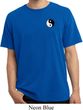 Mens Yoga Shirt Yin Yang Patch Pocket Print Pigment Dyed Tee T-Shirt