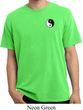 Mens Yoga Shirt Yin Yang Patch Pocket Print Pigment Dyed Tee T-Shirt