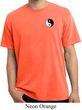 Mens Yoga Shirt Yin Yang Patch Pocket Print Pigment Dyed Tee T-Shirt