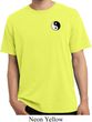 Mens Yoga Shirt Yin Yang Patch Pocket Print Pigment Dyed Tee T-Shirt